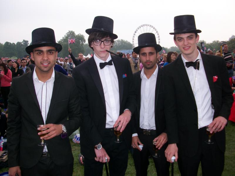 Royalists celebrating wedding of Prince William and Catherine Middleton, London, April 2011