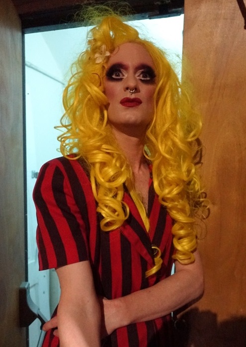 Drag performer, Lady Ole, Spanish LGBT Club, London, 2017