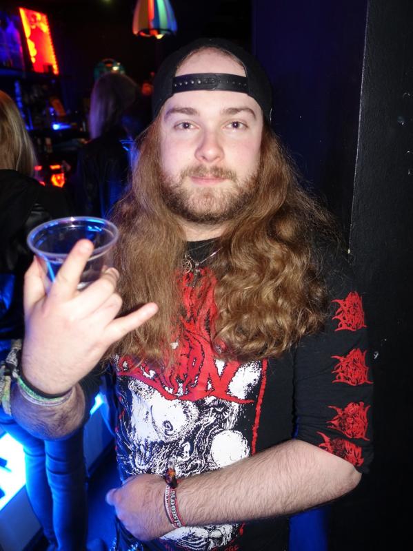 Heavy metal fan, The Lounge, London 2017 Heavy metal fan, The Lounge, London 2017