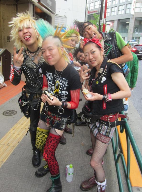 Tokyo punks outside a gig at Zone-B, Waseda, 2011