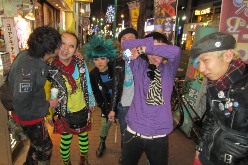 Punks outside a gig at Earthdom, Shinokubo, Tokyo, 2012