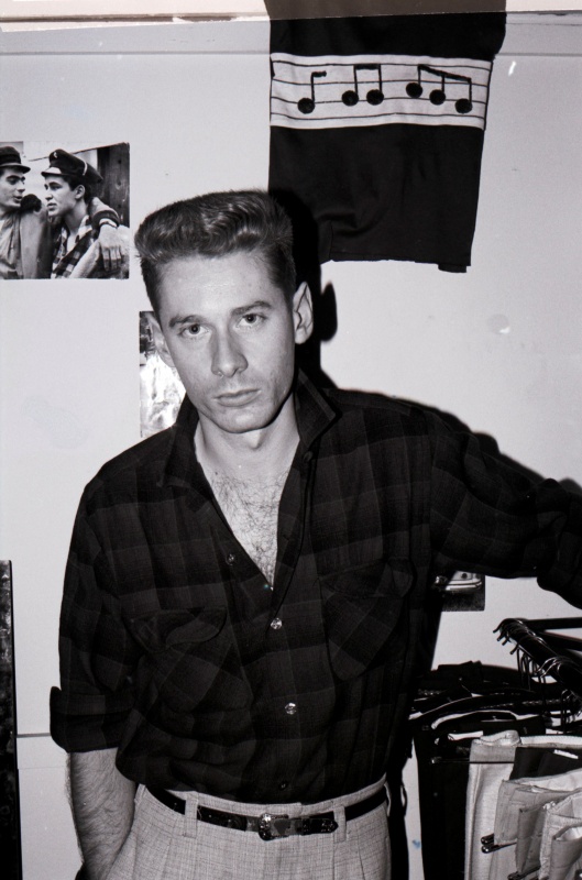 DJ, musician Jay Strongman in his shop in Kensington Market. London, 80s ST#436