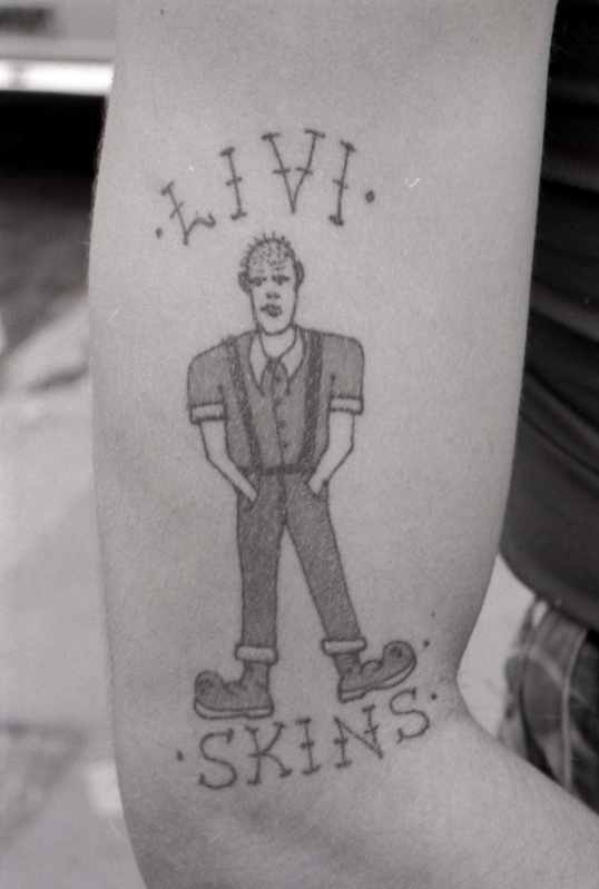 'Livi' (Livingston, Scotland) Skinhead tattoo, King's Rd, London, 80s ST#411