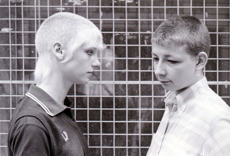 Skinhead girls, King's Rd, London, 80s ST#417