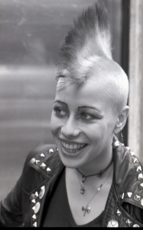 Punk girl, King's Rd, London, 80s ST#391