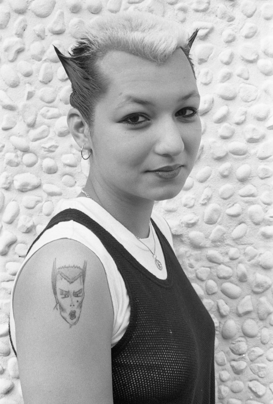 Punk girl with 'Catwoman' tattoo and hairstyle ST#155 Punk girl with 'Catwoman' tattoo and hairstyle ST#155