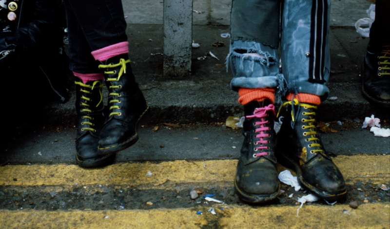Punks with customized Doc Martens Boots, King's Rd ST#08