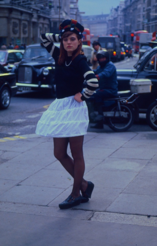 Model wearing Vivienne Westwood 'mini crini', London Fashion Week FA#05