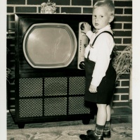 Professional photo of me with fancy TV, 1949? -TP#139