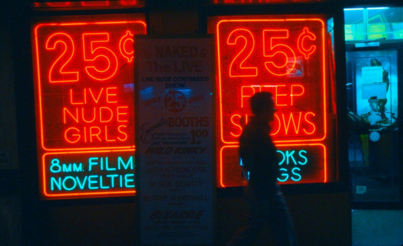 '25c Peep Shows', 42nd Street, New York City, USA, 1984 [photo © Ted Polhemus]