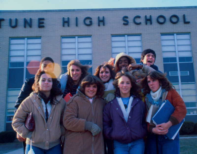 Galleries Galleries » USA IN THE 80S » students outside Neptune High
