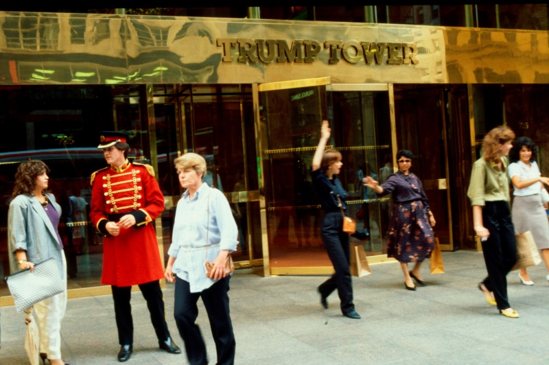 The newly opened Trump Tower, 725 Fifth Avenue, New York City, USA, photo 1984 [photo © Ted Polhemus]