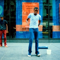 B-boys in downtown Manhattan, New York, United States, 1980 or 1981. [photo © Ted Polhemus]