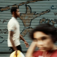 graffiti street scene, New York City, USA, 1984 [photo © Ted Polhemus]