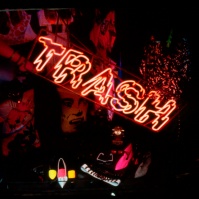 sign and shop window of Punk / Alternative / New Wave clothing shop Trash & Vaudeville, St Mark's Place, New York City, USA, 1981 [photo © Ted Polhemus]