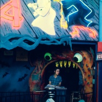 Ghost Ride in Asbury Park Casino (the building opposite Palace Amusements which also housed a traditionally crafted Carousel and where one of the dream sequences in an episode of The Sopranos was filmed), Asbury Park, New Jersey, USA, this photo, early 1980s [photo © Ted Polhemus]